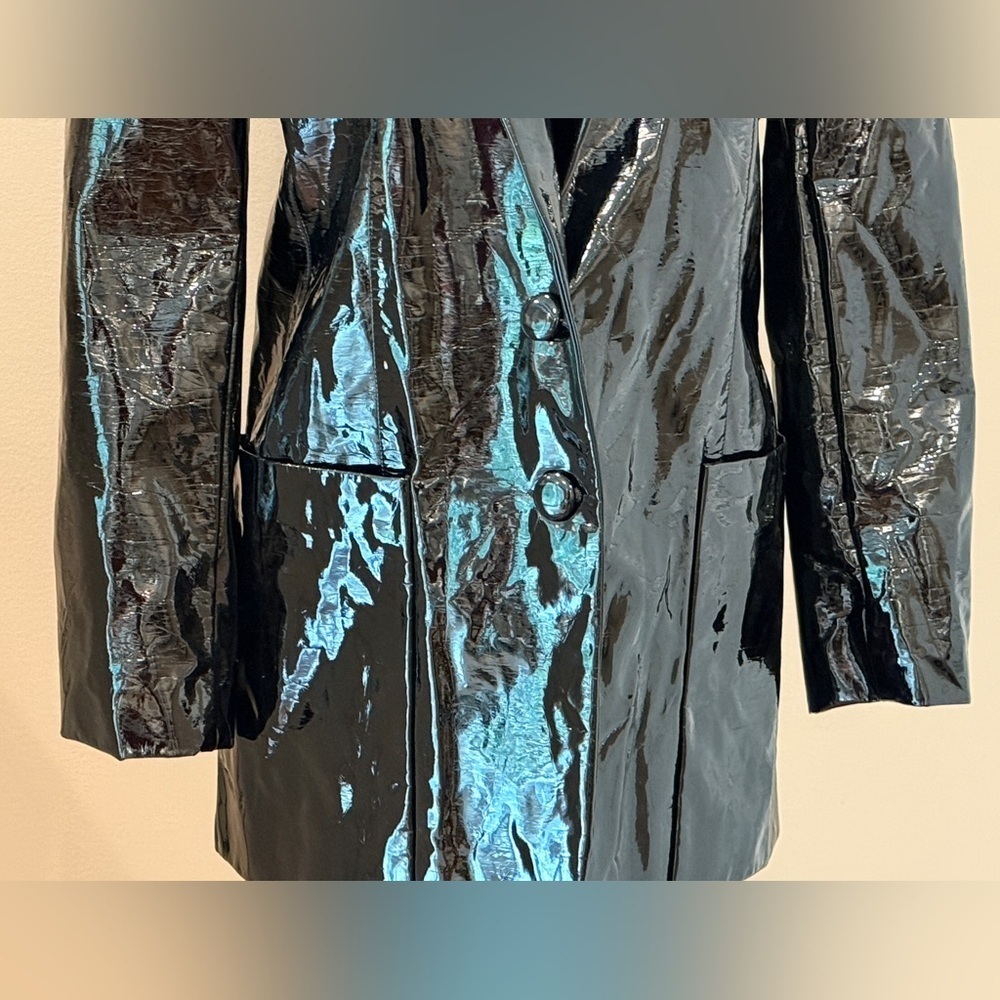 Women’s AFRM Agnes oversized black patent blazer- Size XS - Picture 3 of 13